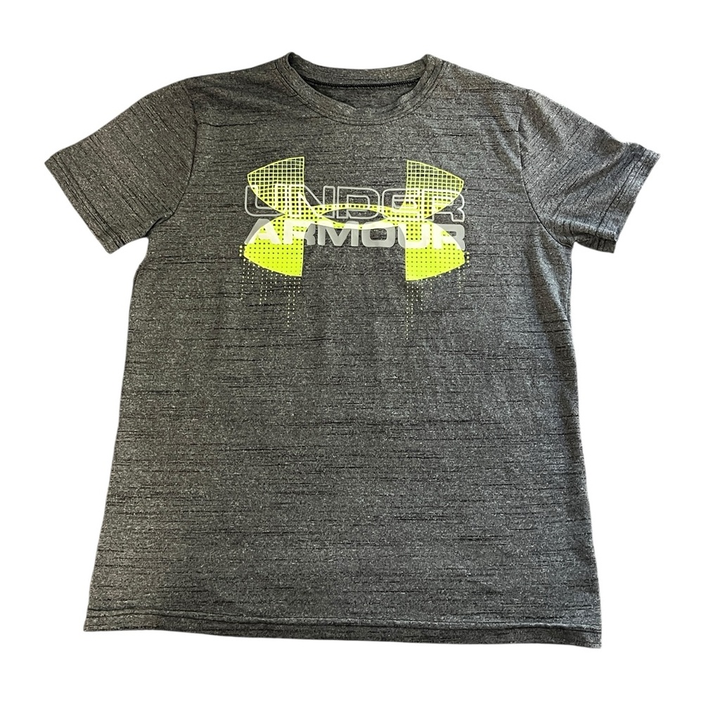 Under Armour Kids 4/5 Gray T-Shirt Lime Green Dotted Drip UA
